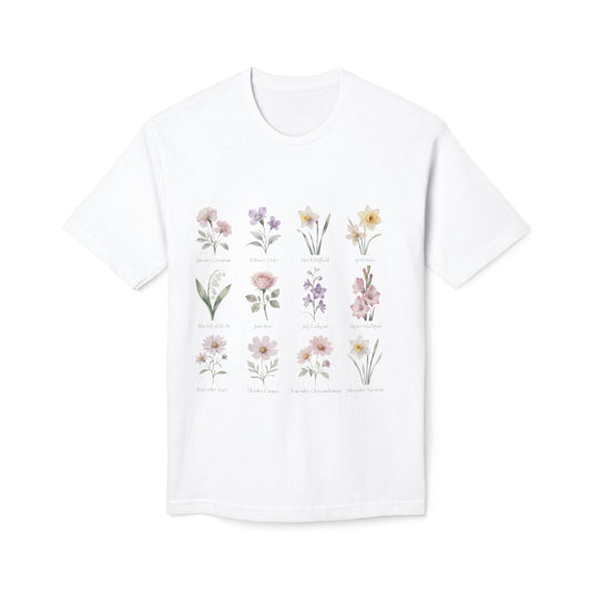 Vintage Watercolor Floral Grid T-Shirt