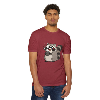 Cute Coffee Raccoon Cartoon T-Shirt — Cute Animal Graphic Tee