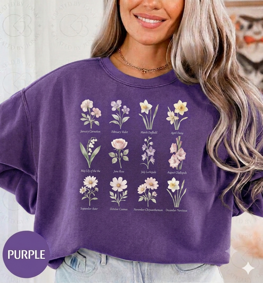 Vintage Watercolor Floral Grid T-Shirt