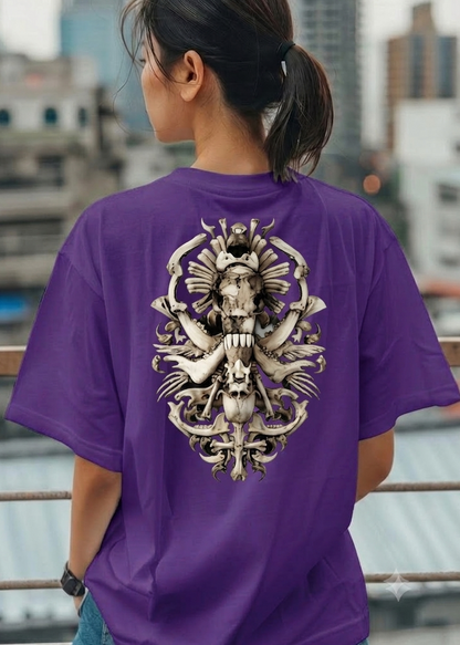 Skull Crest T-Shirt — Gothic Skull Chest & Ornate Back Print