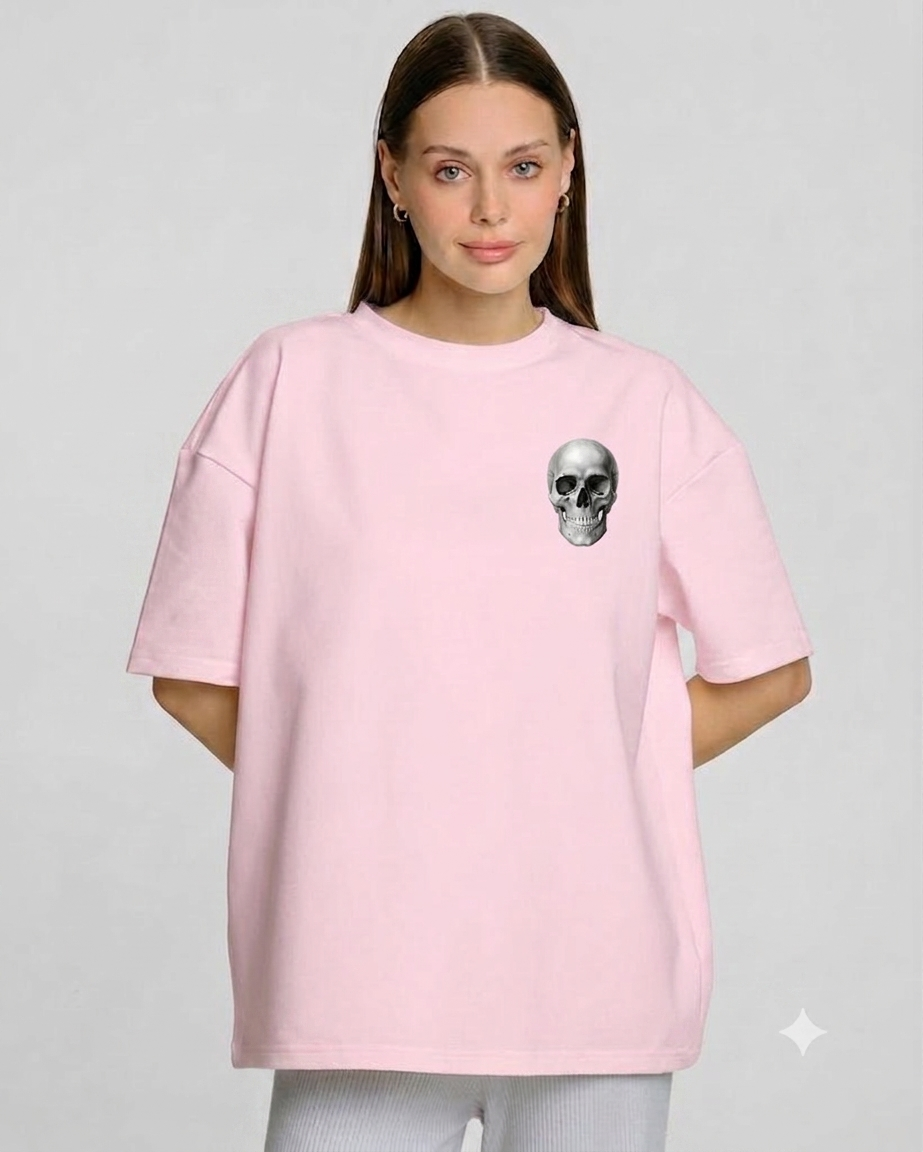 Skull Crest T-Shirt — Gothic Skull Chest & Ornate Back Print